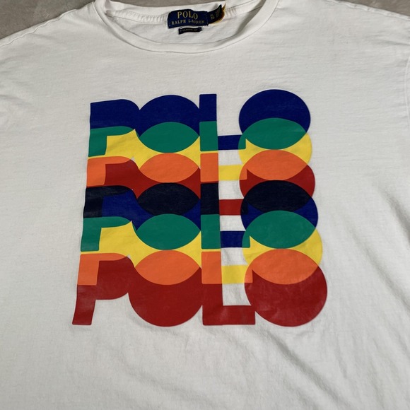 Polo Ralph Lauren Shirt Mens Extra‎ Large White Classic Fit Multicolor Graphic - Picture 2 of 11